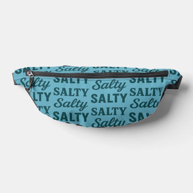 Salty Life - Coastal Teal Blue Graphic Print Beach Bum Bags (Lay Down)