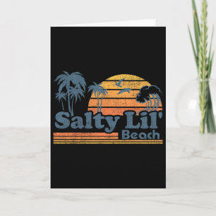 Salty Lil Beach Funny Summer Vacation Vintage Surf Card