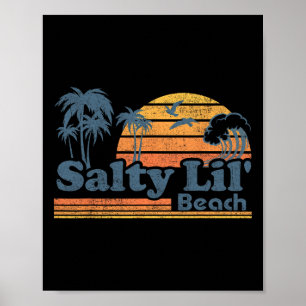 Salty Lil Beach Funny Summer Vacation Vintage Surf Poster
