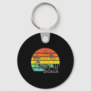Salty Lil Beach Retro Vacation Funny Summer Quote  Key Ring