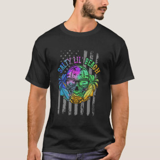 Salty Lil' Beach Skull Beach Sunglasses Palm Trees T-Shirt