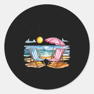 Salty moms beach club girls wanna have sun summer classic round sticker