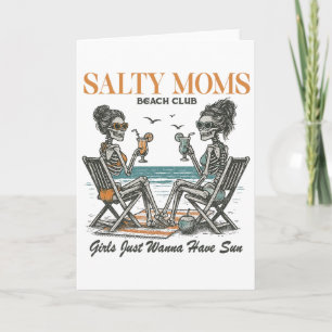 Salty Moms Beach Club Summer Vacation Beach Holida Card