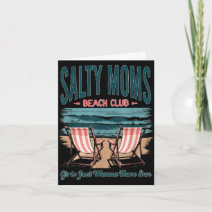 Salty moms beach club summer vacation holiday card