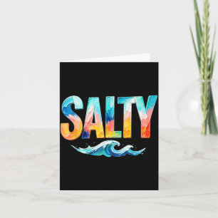 Salty Ocean Wave Funny Beach Summer Vacation Card