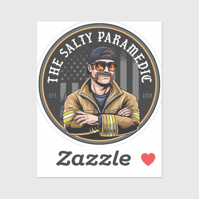 Salty Paramedic HD Black Sticker (Sheet)