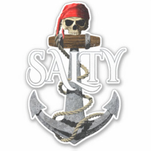 Salty Pirate Skull And Anchor