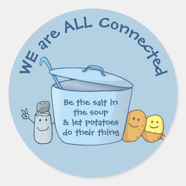 Salty Potato Soup Classic Round Sticker (Front)