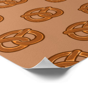 Salty Pretzels Lovers Food Bakers Loop Shape Poster