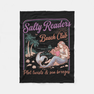 Salty Readers Beach Club Books Plot Twists Sea Fleece Blanket