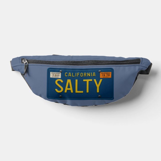 Salty -Retro 1969 California License Plate Graphic Bum Bags (Lay Down)