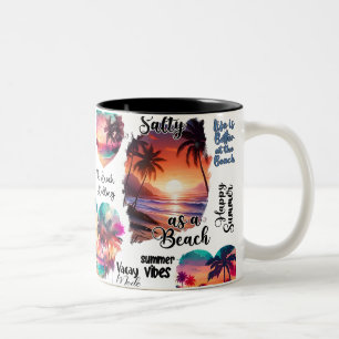 Salty Sandy Happy Tropical Sunset Coffee Mug