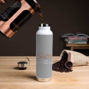Salty Script with Heart Flourish, Birthday Gift Water Bottle