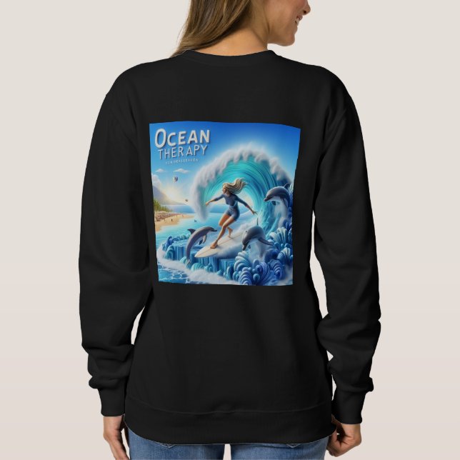 Salty Sisterhood Trio Girls Beach Walk Surfer Sweatshirt (Back)