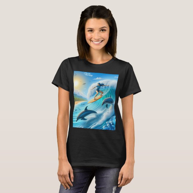 Salty Sisterhood Trio Girls Beach Walk Surfer T-Shirt (Front Full)