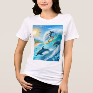 Salty Sisterhood Trio Girls Beach Walk Surfer Tri-Blend Shirt