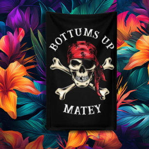 Salty Skull Bones Bottoms Up! Banner