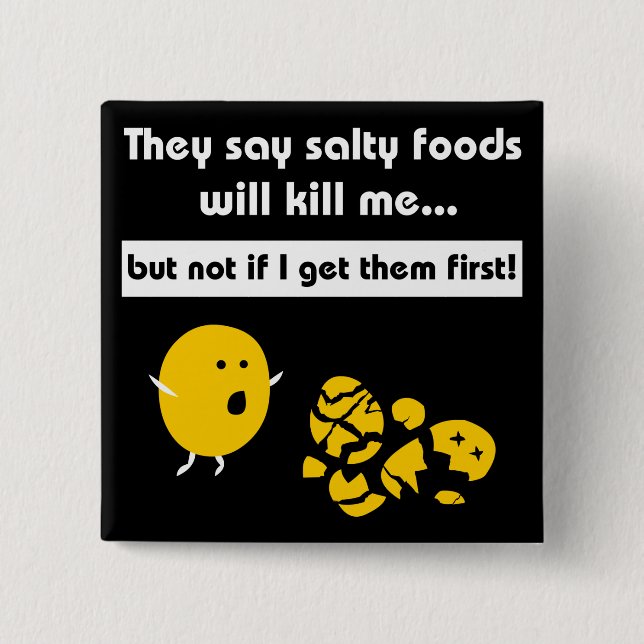 Salty Snacks 15 Cm Square Badge (Front)