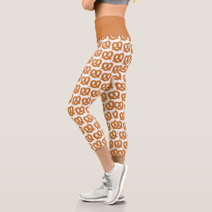 Salty Soft Pretzel Cute Pattern Capri Leggings