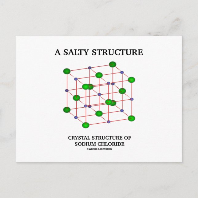 Salty Structure Crystal Structure Sodium Chloride Postcard (Front)