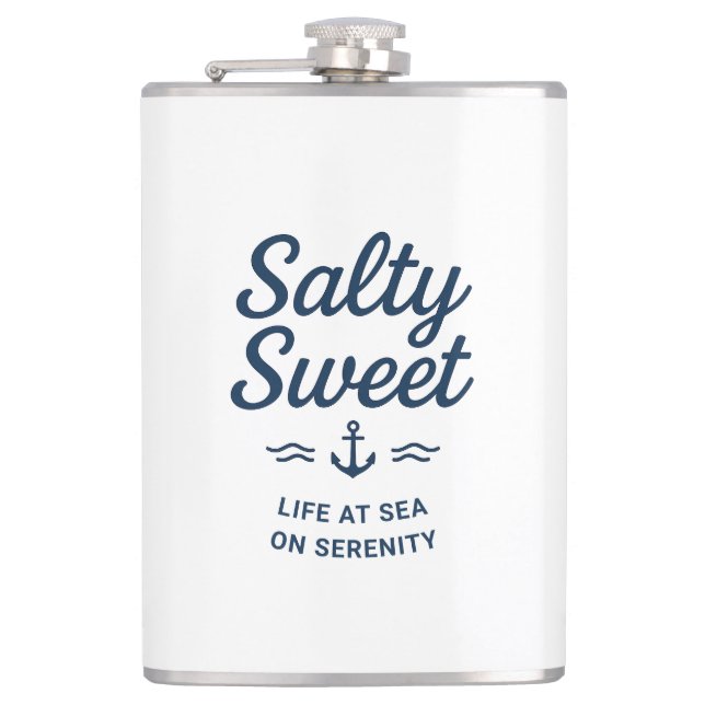 Salty Sweet Life at Sea Mug Hip Flask (Front)