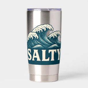 Salty Teal Blue Surf Beach Waves   Coastal Life Insulated Tumbler
