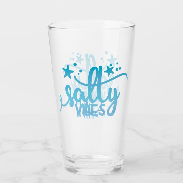 Salty Vibes Ocean Beach Pint Glass (Front)