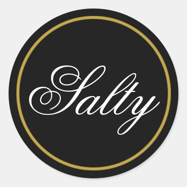 "Salty" Wedding Sticker - Black Gold (Front)