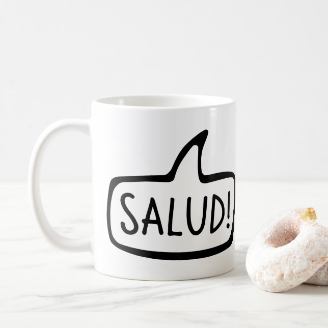 Salud! Breton Greeting Hello, Brittany, Brezhoneg Coffee Mug (With Donut)