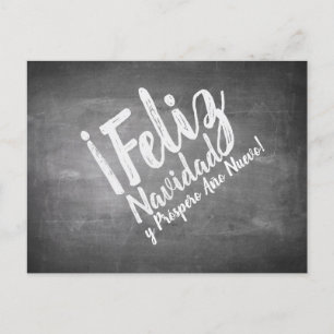Saludos De Navidad en La Pizarra Holiday Postcard