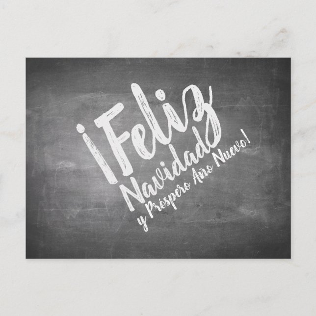 Saludos De Navidad en La Pizarra Holiday Postcard (Front)