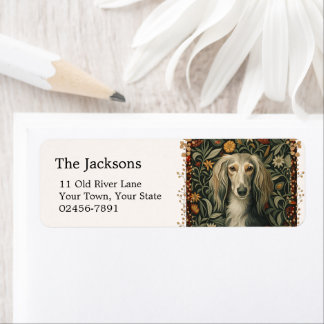 Saluki Arabian or Persian Hound Vintage Return Address Label