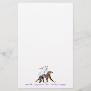 Saluki Carousel Black & Tan Stationery