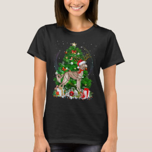 Saluki Christmas Tree Light Pajama Dog Xmas T-Shirt