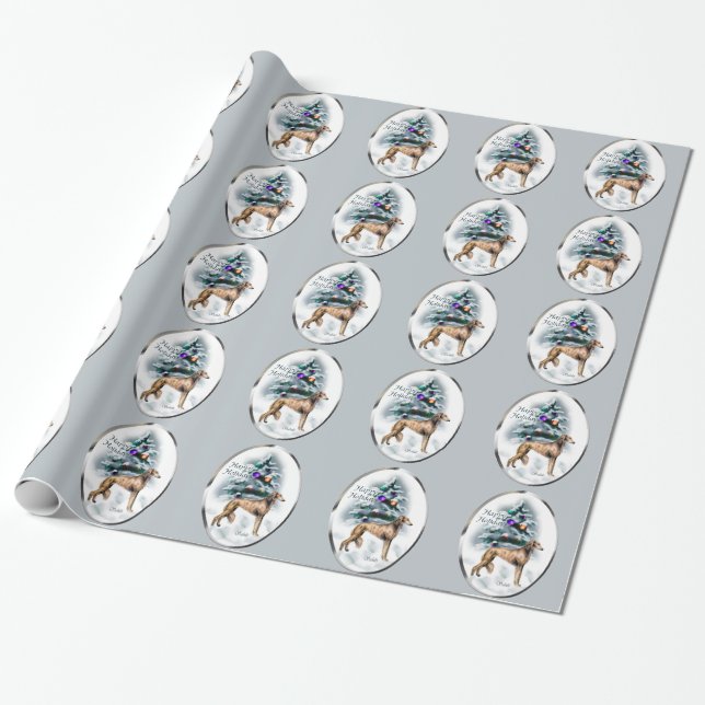 Saluki Christmas Wrapping Paper (Unrolled)