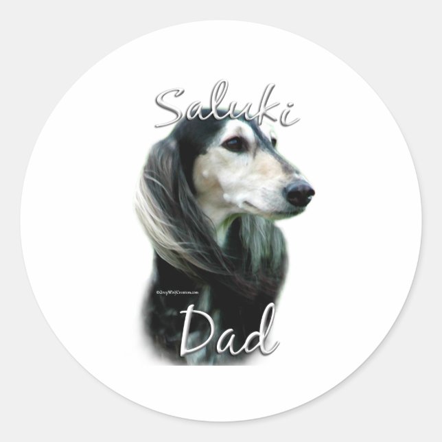 Saluki Dad 2 Classic Round Sticker (Front)