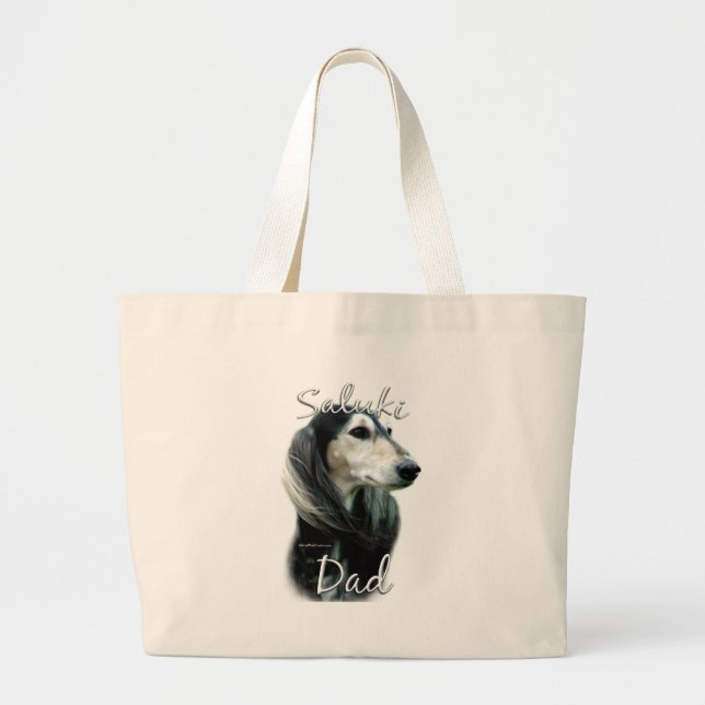 Saluki Dad 2 Large Tote Bag (Front)