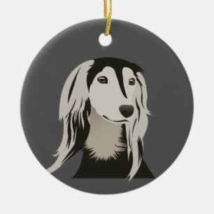 Saluki Dog Ceramic Ornament