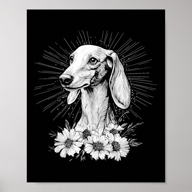 Saluki Dog Lover Retro Style Tattoo _1  Poster (Front)