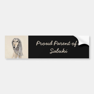 Saluki (Fawn) Painting - Cute Original Dog Art Bumper Sticker