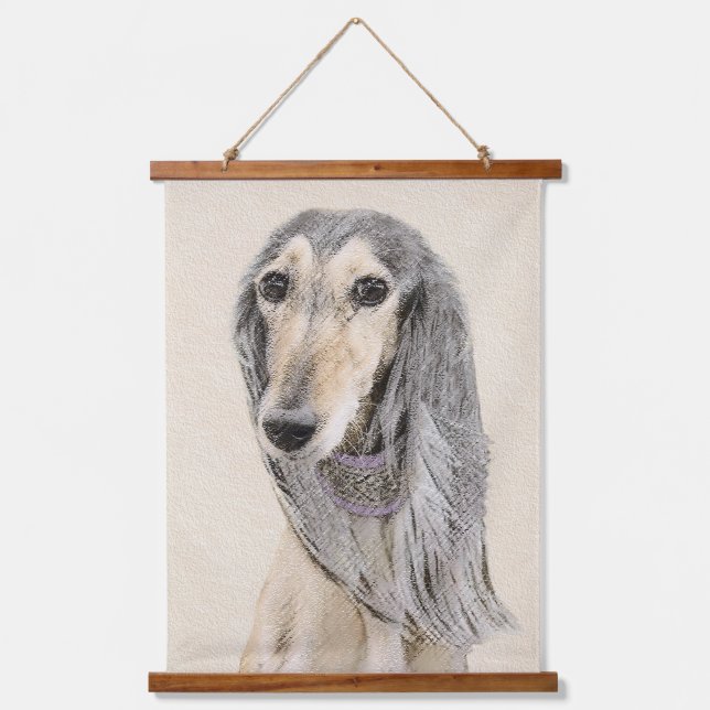 Saluki (Fawn) Painting - Cute Original Dog Art Hanging Tapestry (Front)