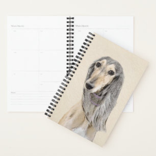 Saluki (Fawn) Painting - Cute Original Dog Art Planner