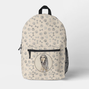 Saluki (Fawn) Painting - Cute Original Dog Art Printed Backpack