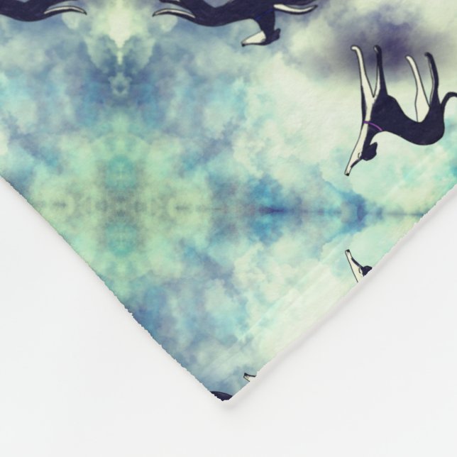 Saluki Greyhound  Fleece Blanket (Corner)