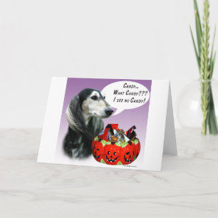 Saluki Halloween Candy Card