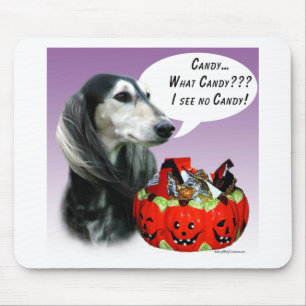 Saluki Halloween Candy Mouse Pad