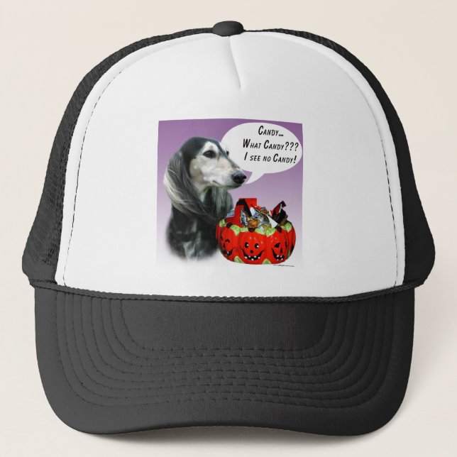 Saluki Halloween Candy Trucker Hat (Front)
