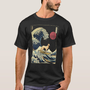Saluki Japanese Kanagawa Wave  Surf Dog T-Shirt