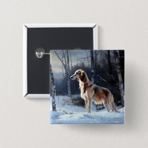 Saluki Let It Snow Christmas 15 Cm Square Badge