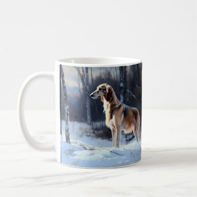 Saluki Let It Snow Christmas Coffee Mug (Left)